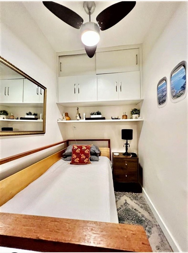 Apartamento silencioso 2 quadras da praia