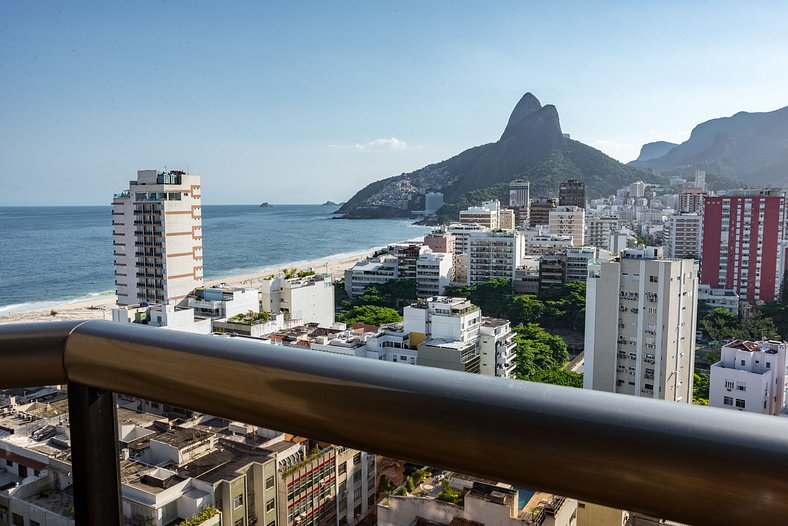 Departamento con servicios, vista al mar y al Cristo Redento